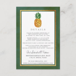 Die Hochzeitskollektion für Ananas im Tropenholz Begleitkarte