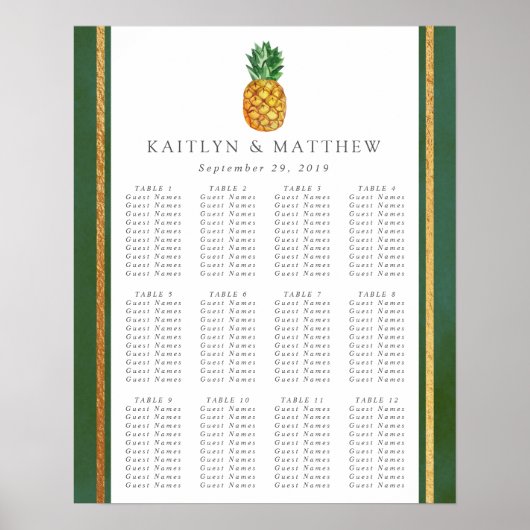 Die Hochzeitskollektion für Ananas mit tropischen Poster (Vorne)