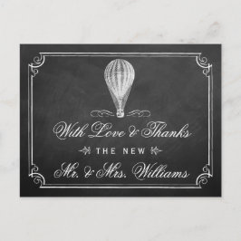 Die Hochzeitskollektion mit dem Chalkboard Hot Air Postkarte