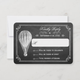 Die Hochzeitskollektion mit dem Chalkboard Hot Air RSVP Karte