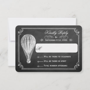 Die Hochzeitskollektion mit dem Chalkboard Hot Air RSVP Karte