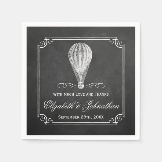 Die Hochzeitskollektion mit dem Chalkboard Hot Air Serviette (Vorderseite)