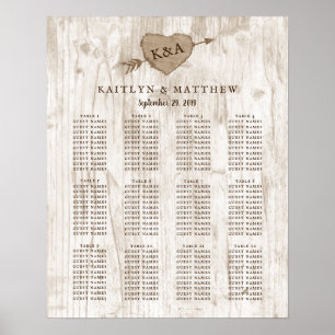 Die Hochzeitskollektion mit dem geschnitzten Herzb Poster