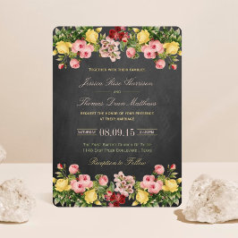 Die Hochzeitskollektion mit Vintagen Blumenkästen Einladung