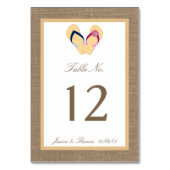 Die Hochzeitskollektion von Dreh-Flop Sand Beach B Tischnummer (Vorderseite)