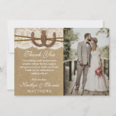 Die Hochzeitskollektion von Kraft, Spitzen und Hor Dankeskarte (Vorderseite)