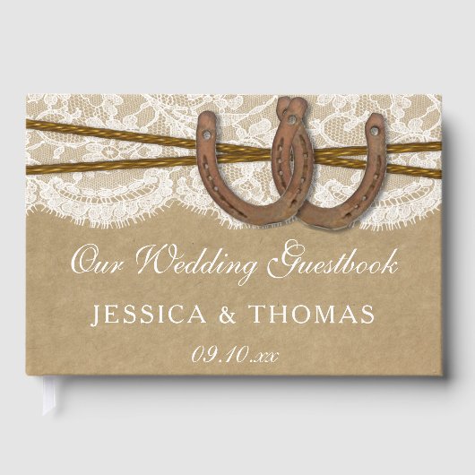 Die Hochzeitskollektion von Kraft, Spitzen und Hor Gästebuch (Vorderseite)