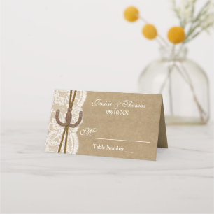 Die Hochzeitskollektion von Kraft, Spitzen und Hor Platzkarte