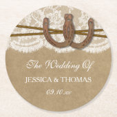 Die Hochzeitskollektion von Kraft, Spitzen und Hor Runder Pappuntersetzer (Vorderseite)