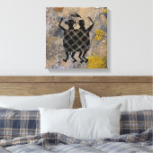 Die Hochzeitsleder, die mimbres Potterie-Design Leinwanddruck (Insitu (Schlafzimmer))