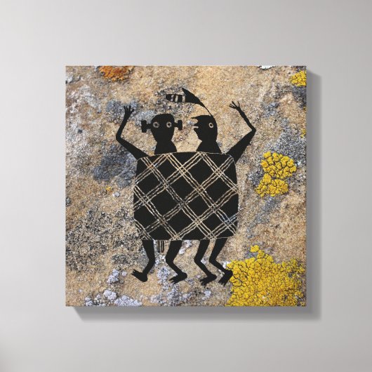 Die Hochzeitsleder, die mimbres Potterie-Design Leinwanddruck (Vorderseite)