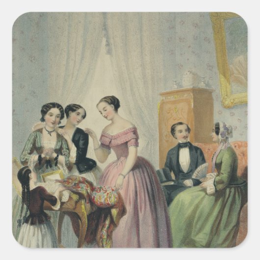 Die Hochzeitspräsentationen Quadratischer Aufkleber (Vorderseite)