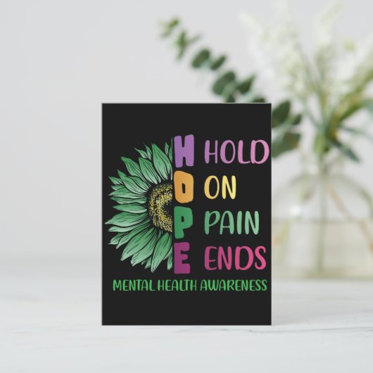 Die Hoffnung auf Schmerzen beendet das Bewusstsein Postkarte (Stehend Vorderseite)