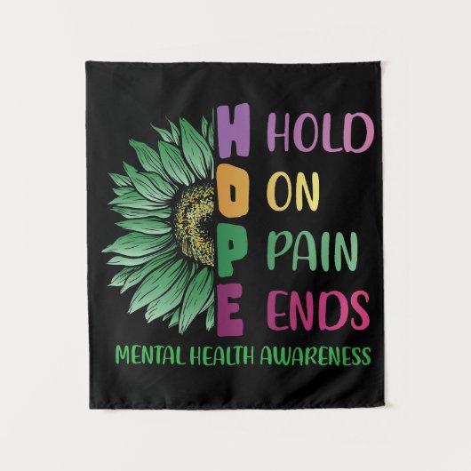 Die Hoffnung auf Schmerzen beendet das Bewusstsein Wandteppich (Vorderseite)