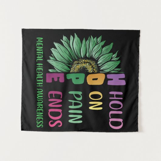 Die Hoffnung auf Schmerzen beendet das Bewusstsein Wandteppich (Vorderseite (Horizontal))