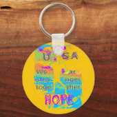 Die Hoffnung der USA: farbenfrohe Texturierung Schlüsselanhänger (Vorderseite)