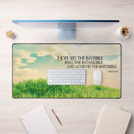 "Die Hoffnung sieht das Unsichtbare" Inspiration Z Schreibtischunterlage