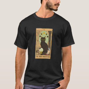 Die Hohepriesterin Tarotkarte Schwarze Katze Mysti T-Shirt