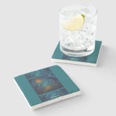Die Höhlen-Sky Steinuntersetzer (Seitenansicht)