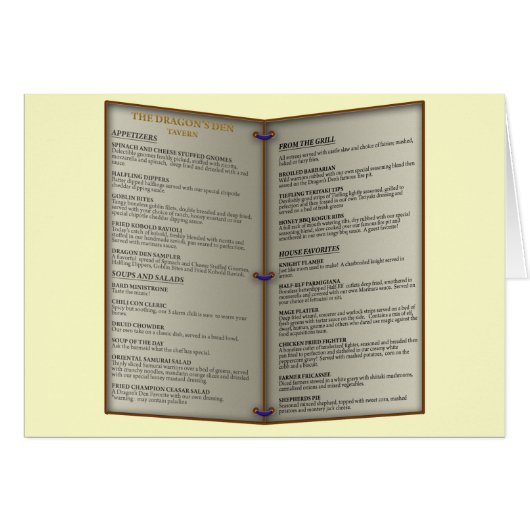 Die Höhlen-Taverne-Menü des Drachen (Vorderseite (Horizontal))