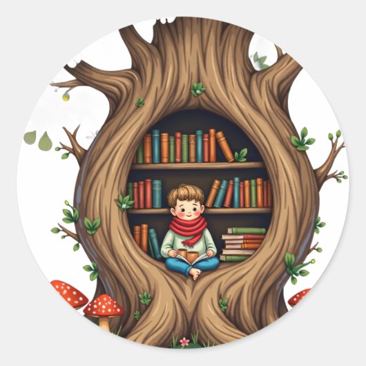 Die Höhlenbaum-Ecke Runder Aufkleber (Vorderseite)