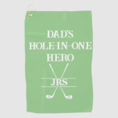 Die Hole-in-One-Helden-Initials des benutzerdefini Golfhandtuch (Vorderseite)