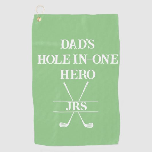 Die Hole-in-One-Helden-Initials des benutzerdefini Golfhandtuch (Vorderseite)