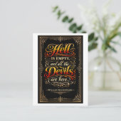 "Die Hölle ist leer" Shakespeare Postkarte (Stehend Vorderseite)