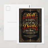 "Die Hölle ist leer" Shakespeare Postkarte (Vorne/Hinten)