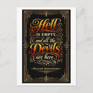 "Die Hölle ist leer" Shakespeare Postkarte