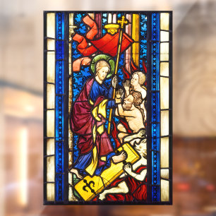 Die Höllenfahrt Christi Falsches Buntglas Fensteraufkleber