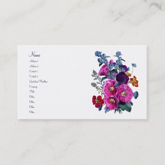 Die hollyhocks-Sammlung Visitenkarte (Vorderseite)