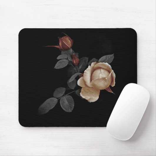 Die hölzerne Rosen-Mausunterlage Mousepad (Mit Mouse)