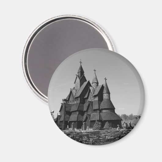 Die Holzkirchen Norwegens Magnet (Vorderseite/Rückseite)