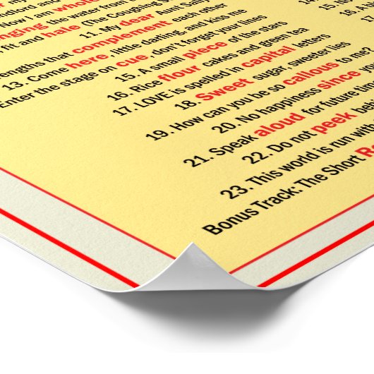 Die Homophone Poster (Ecke)