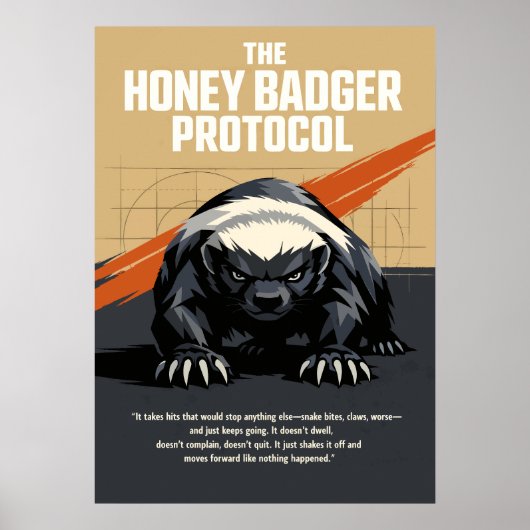 Die Honey Badger Protocol Kunst Poster (Vorne)