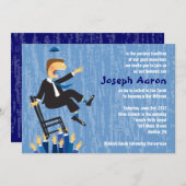 Die Hora Stuhl-Tanz-Bar-Schläger Mitzvah Einladung (Vorne/Hinten)