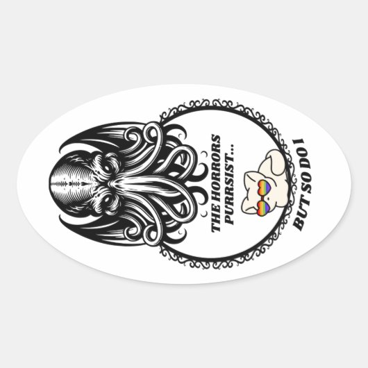 Die Horror bleiben Ovaler Aufkleber (Vorderseite)