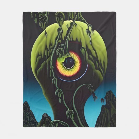 Die Horror-Pflanze mit dem Eyeball Fleecedecke (Vorderseite)