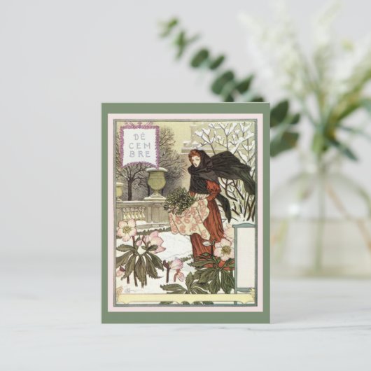 Die hübsche Gärtnerin Klassik Französisch Schweize Postkarte (Stehend Vorderseite)