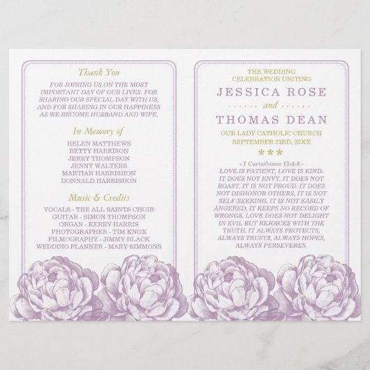 Die Hübsche Hochzeitskollektion der Peony Floral (Vorderseite)