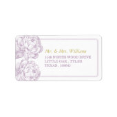 Die Hübsche Hochzeitskollektion der Peony Floral Adressaufkleber (Vorne)