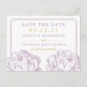 Die Hübsche Hochzeitskollektion der Peony Floral Ankündigungspostkarte