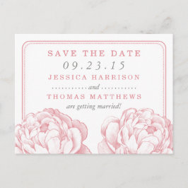 Die Hübsche Hochzeitskollektion der Peony Floral Ankündigungspostkarte