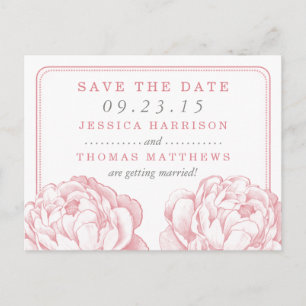 Die Hübsche Hochzeitskollektion der Peony Floral Ankündigungspostkarte