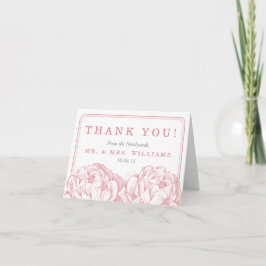 Die Hübsche Hochzeitskollektion der Peony Floral Dankeskarte