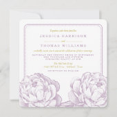 Die Hübsche Hochzeitskollektion der Peony Floral Einladung (Vorderseite)