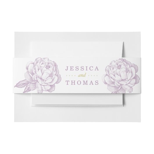 Die Hübsche Hochzeitskollektion der Peony Floral Einladungsbanderole (Vorderseite Beispiel)