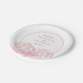 Die Hübsche Hochzeitskollektion der Peony Floral Pappteller (Schrägansicht)