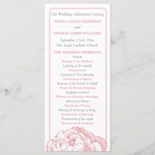 Die Hübsche Hochzeitskollektion der Peony Floral Programm (Vorderseite)